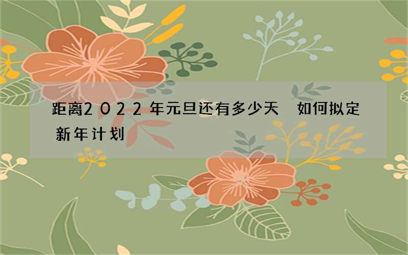 距离2022年元旦还有多少天 如何拟定新年计划